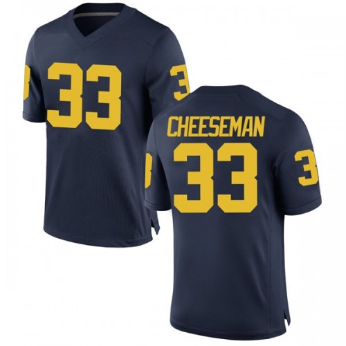 Camaron Cheeseman Michigan Wolverines Men's NCAA #33 Navy Game Brand Jordan College Stitched Football Jersey RPH2854CN